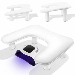 Підставка для рук U-подібна для манікюру з регулюванням висоти, нековзна подушка з PU шкіри - Фото 1