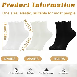 Шкарпетки з рюшами, Набір з 8 пар шкарпеток з рюшами, Жіночі synthetic.ua - Фото 1