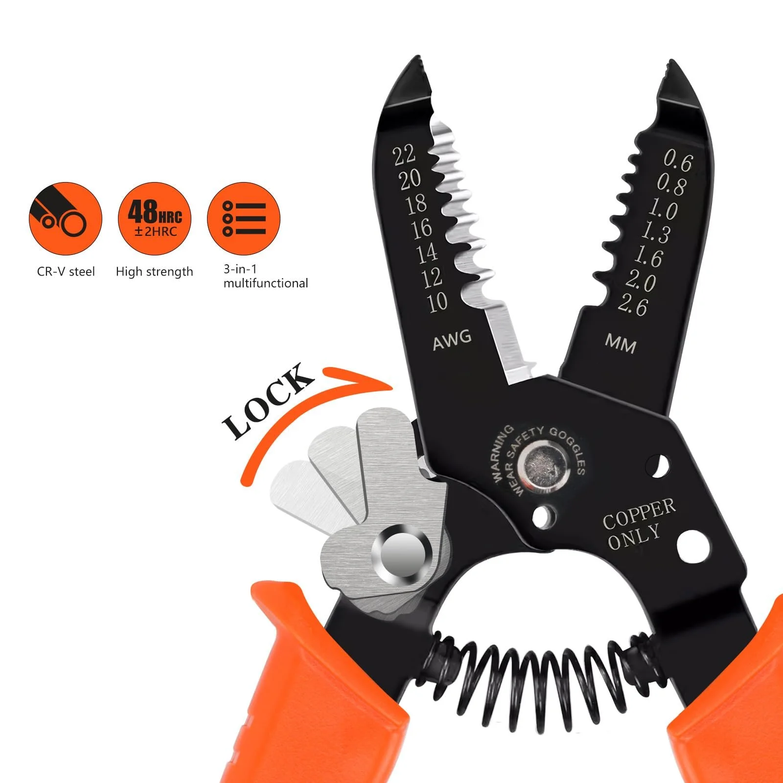 Многофункциональные плоскогубцы-стриппер 3-в-1 AWG 0-1.6 мм 210 мм, фото №3