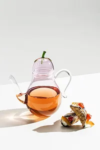 Чайник-заварник Ichendorf Milano Vegetables Collection Баклажан, висота 22 см, боросилікатне скло, ручна робота synthetic.ua - Фото 1