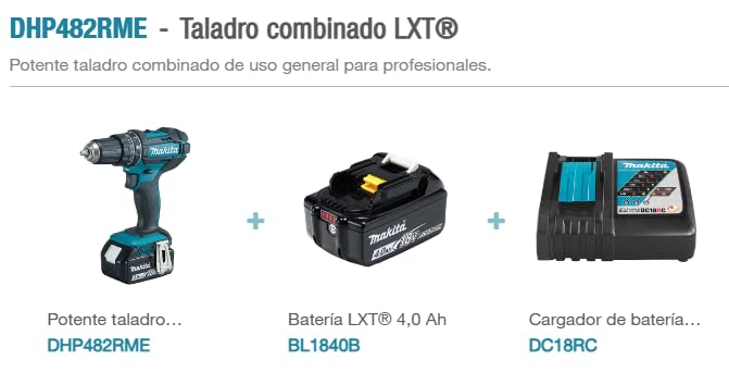 Шуруповерт Makita DHP482RME 18 В 4,0 A/год Li-Ion, фото №2