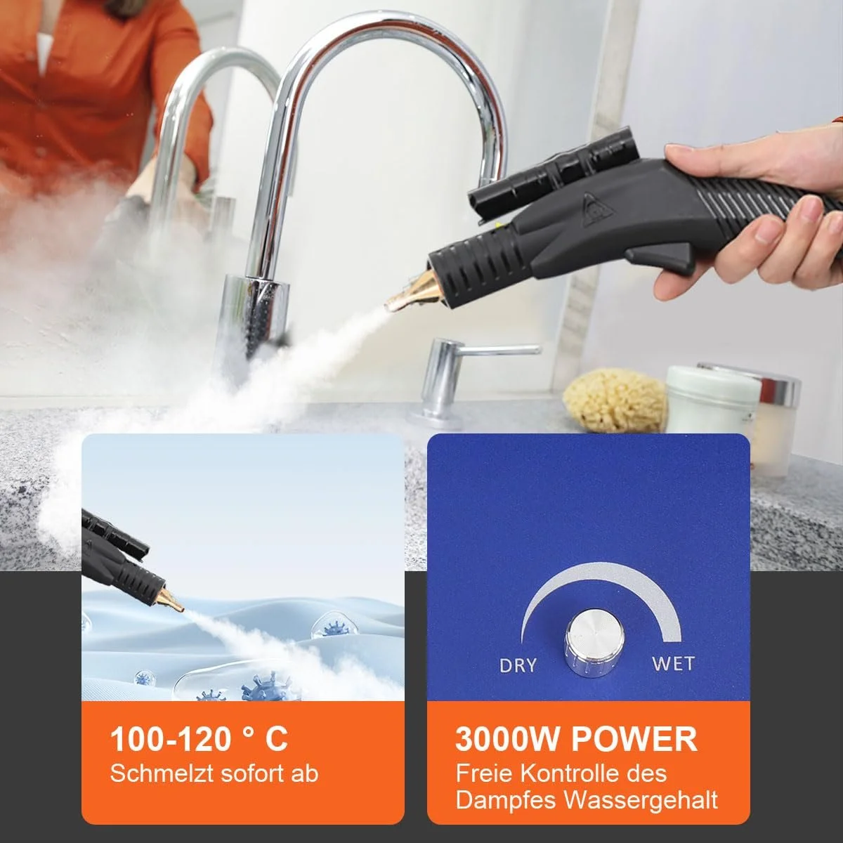 Портативний пароочисник високого тиску 220 В 3000 Вт ручний професійний, фото №5 Портативний пароочисник високого тиску 220 В 3000 Вт ручний професійний, фото №5