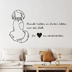 Настільна наклейка GRAZDesign Собака з написами 69 x 40 см Темно-сіра (073) - Фото 1