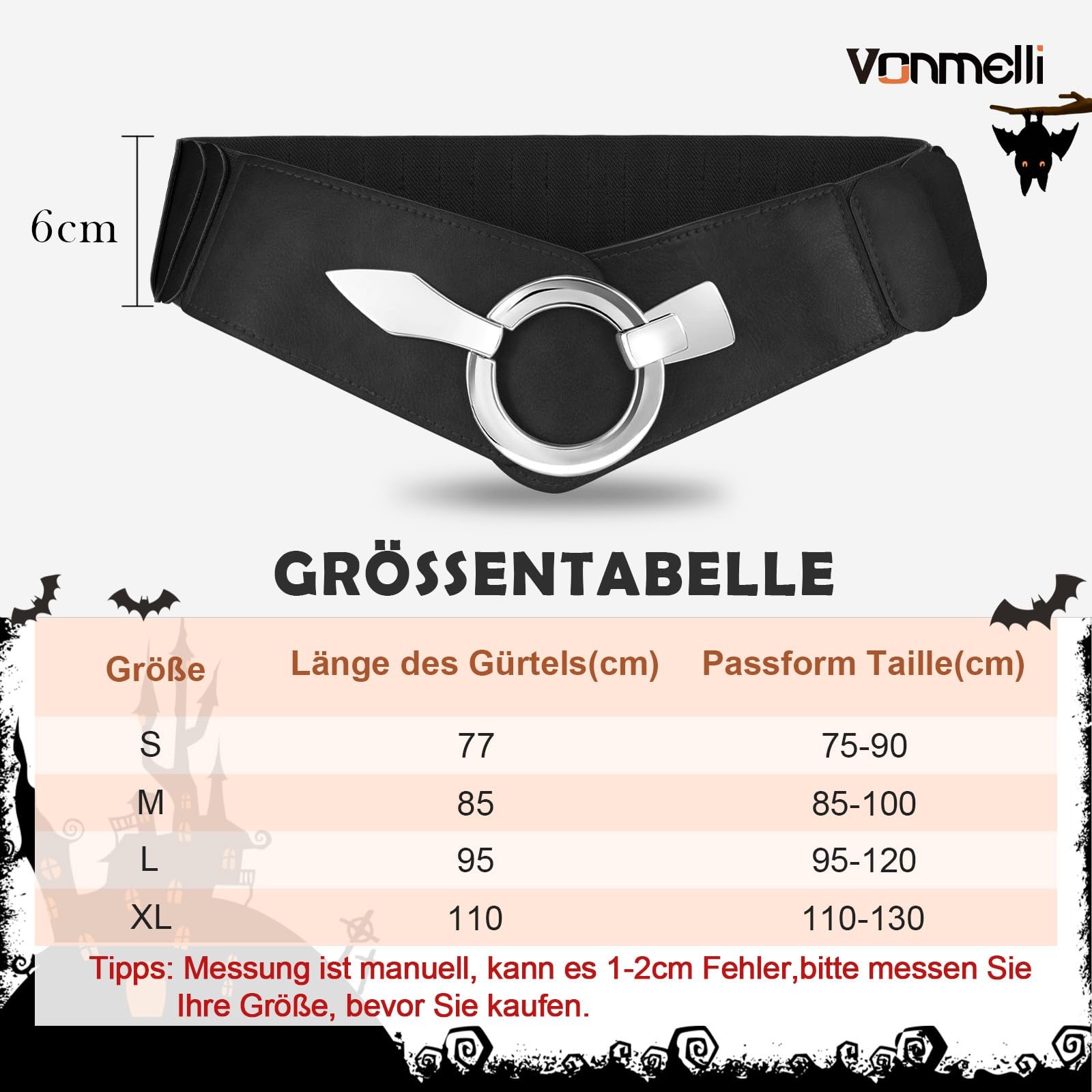 Эластичный пояс VOMELLI широкий женский винтажный эластичный пояс с серебряной пряжкой для платья, фото №5