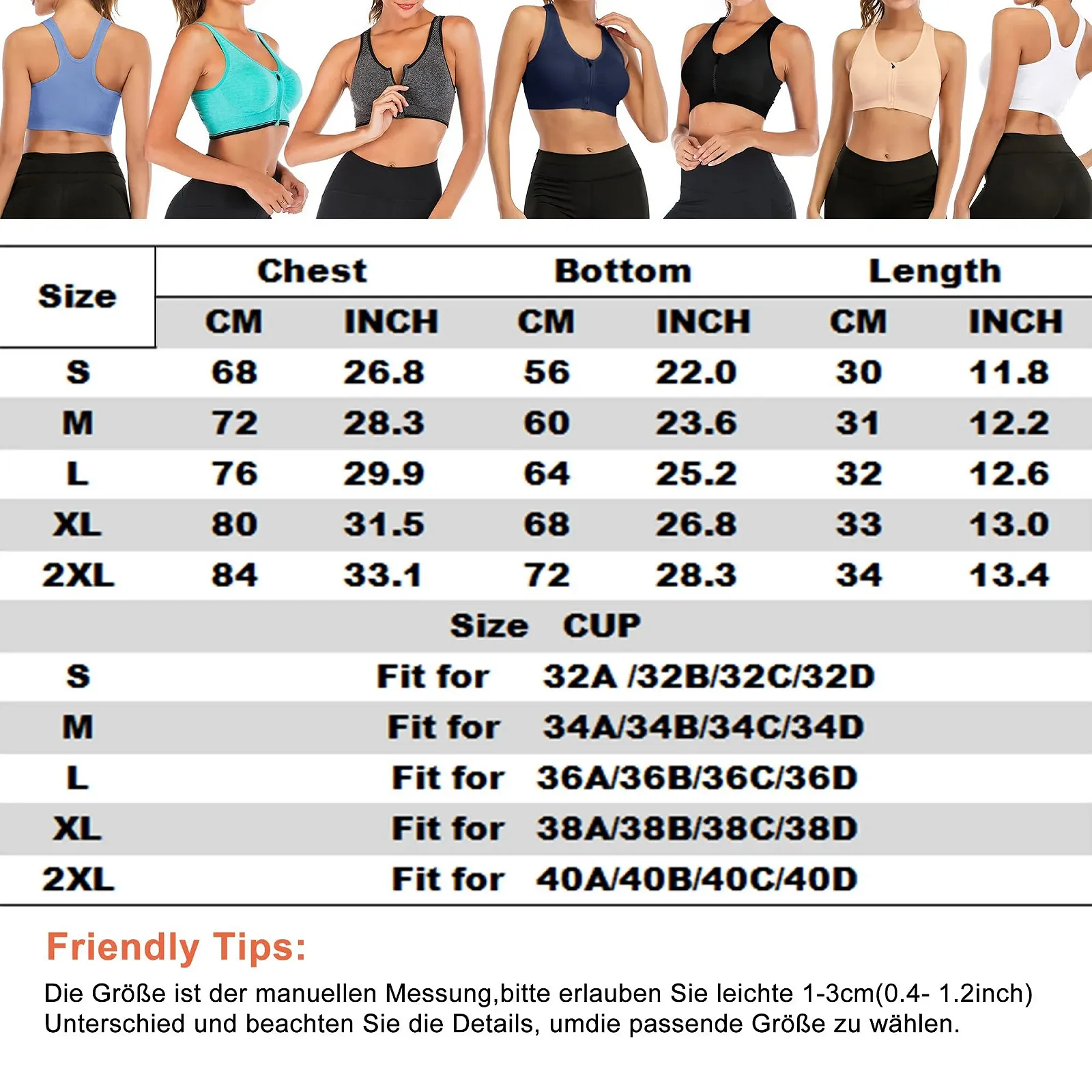 Спортивный бюстгальтер Zip Front Post Surgery Racerback Padded, фото №6
