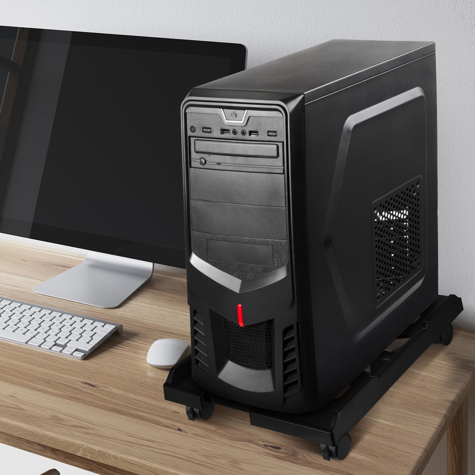 Підставка для ПК Регульована SHOWERORO з регульованою по висоті основою ABS для комп'ютерних корпусів, мобільний тримач ЦП під стіл для офісу та дому, фото №6