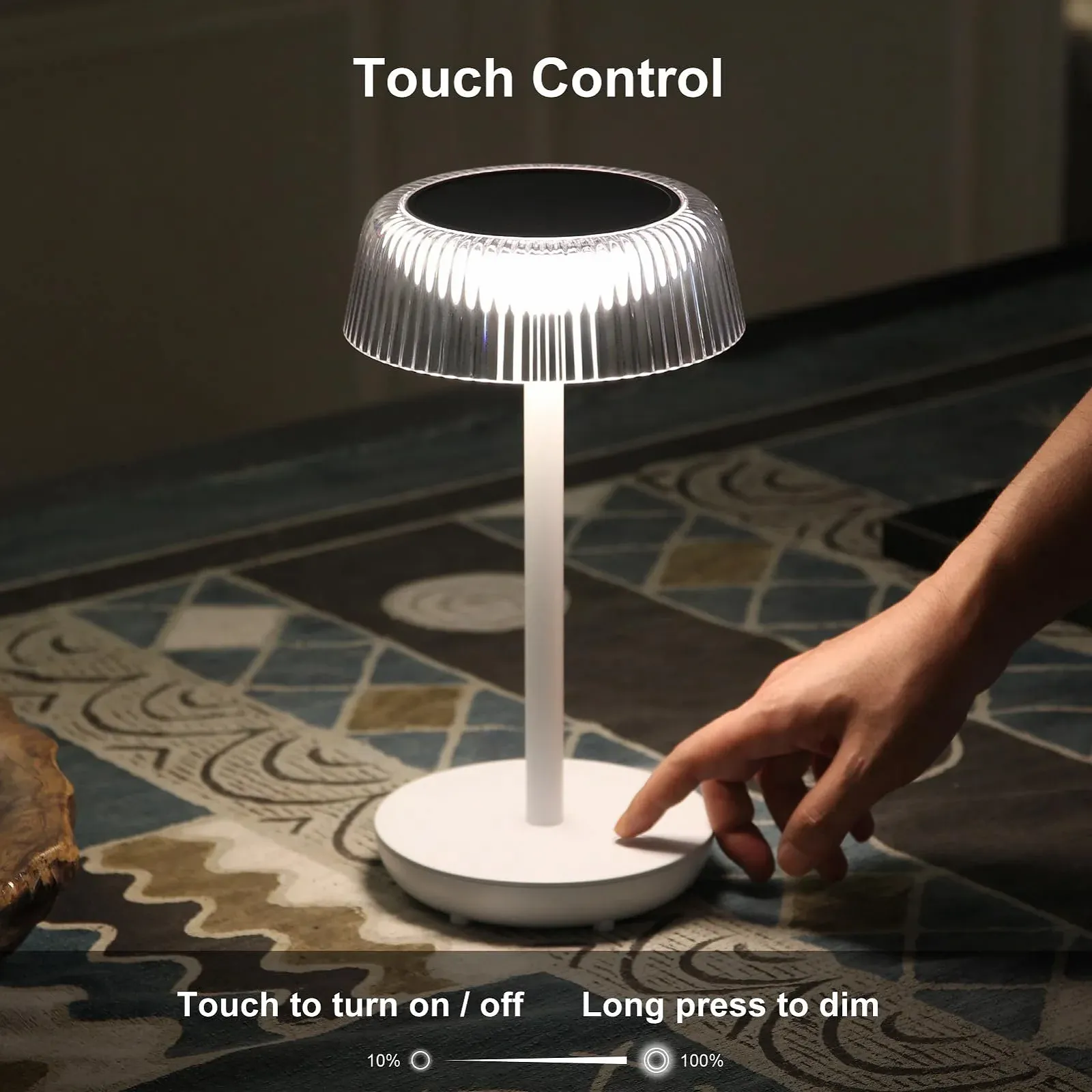 Настільна лампа LED DAWALIGHT акумуляторна вулична бездротова сенсорна IP54 Біла, фото №6