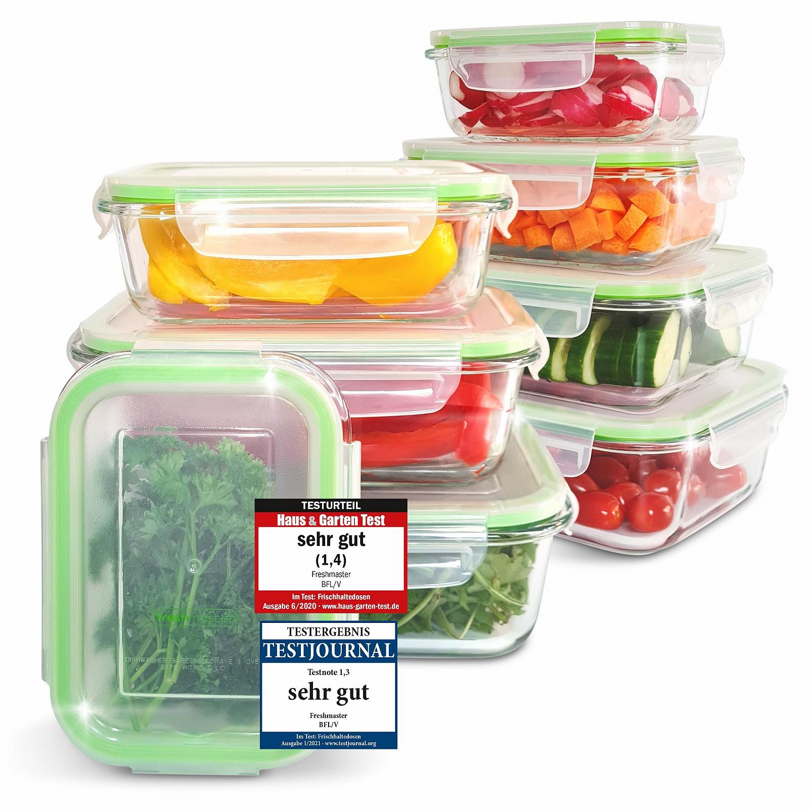 Набір скляних контейнерів для зберігання продуктів Fresh Master герметичні, фото №1