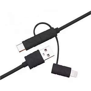Дата кабель USB 2.0 AM to Lightning Micro 5P Type-C 1.2m black XoKo (SC-310-BK) - Фото 1