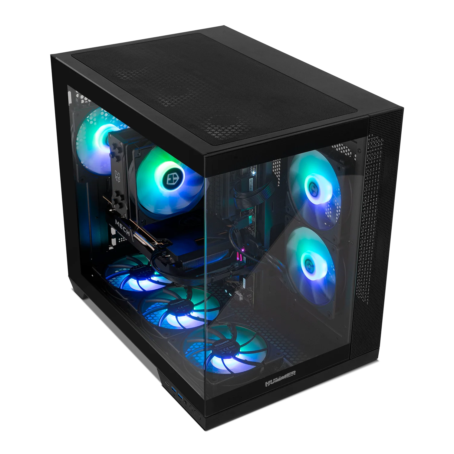 Корпус Nox Hummer Astra Neo / без БЖ / Mid-Tower / Без БП / ATX, M-ATX, ITX / USB Type-C / Панорамне стекло / Чорний, фото №3
