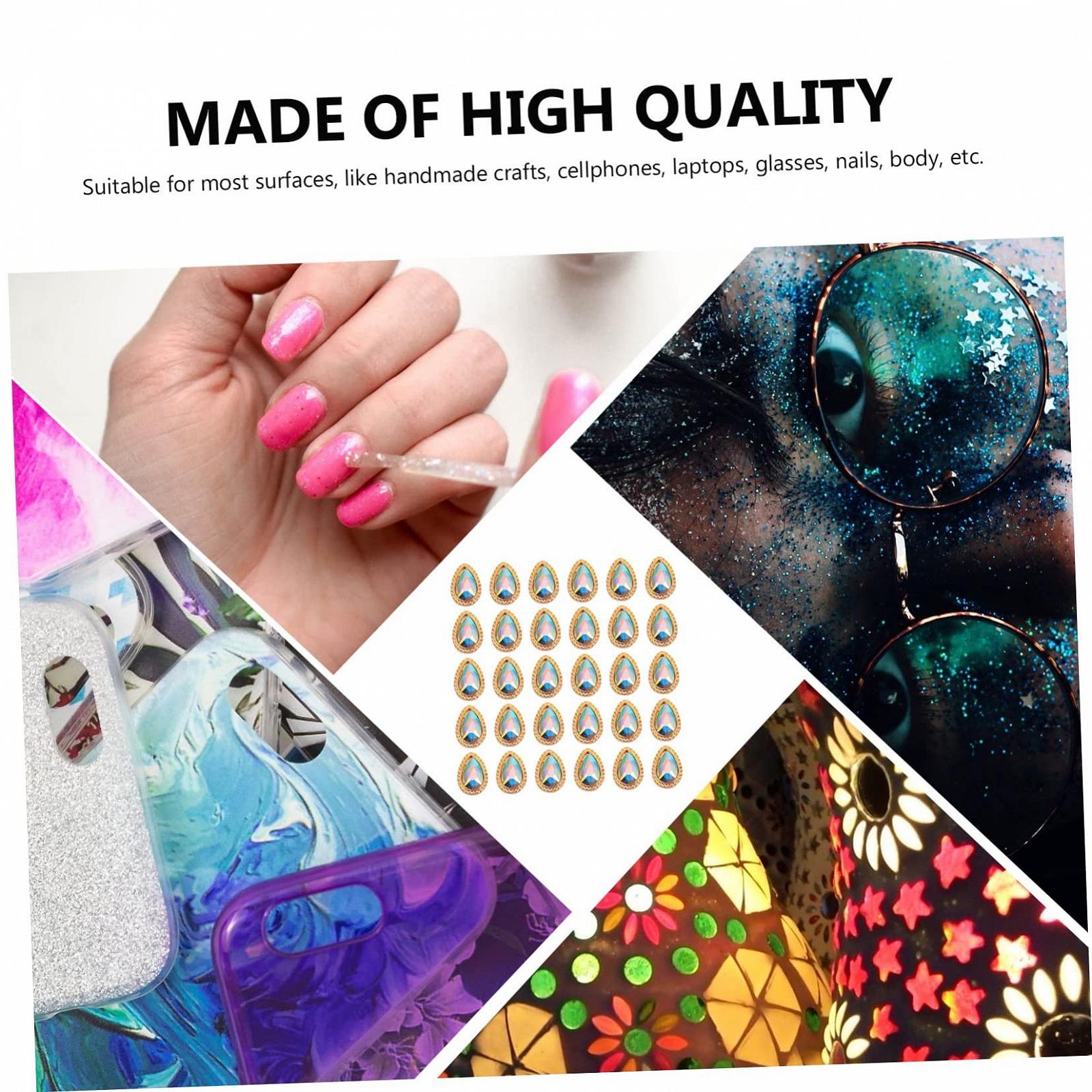 Стразы для ногтей MERRYHAPY Каплевидной формы, 60 штук, золотой сплав, фото №7