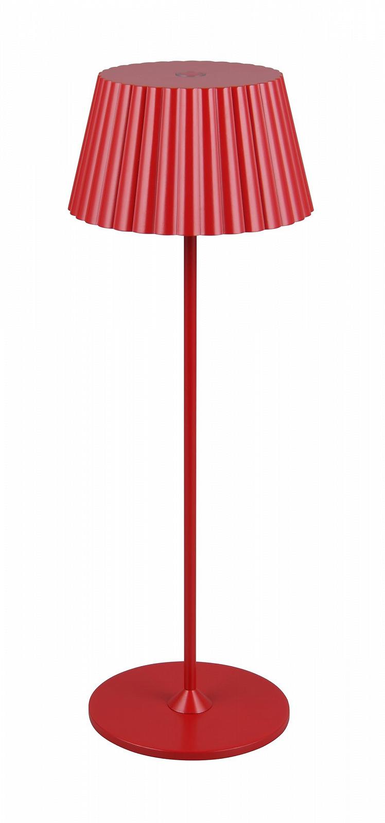 Настільна лампа Reality Leuchten Suarez R57706110 LED вулична акумуляторна металева 1.5 Ват 4-рівневий сенсор зарядна станція Червона, фото №1