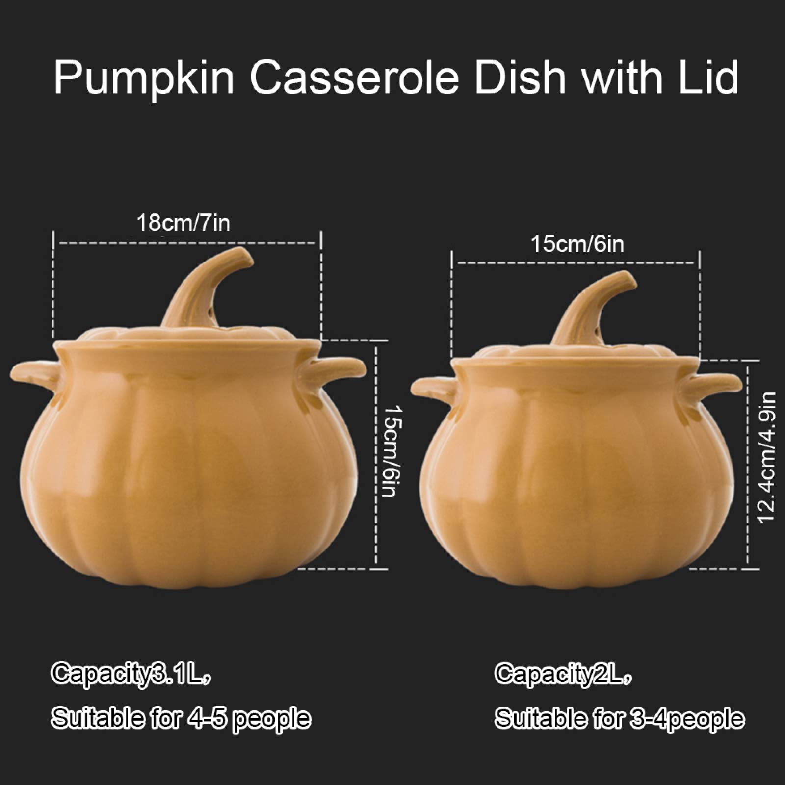 Форма для запекания Тыква Керамическая с крышкой Антипригарная 2 л, фото №7 Форма для запекания Тыква Керамическая с крышкой Антипригарная 2 л, фото №7