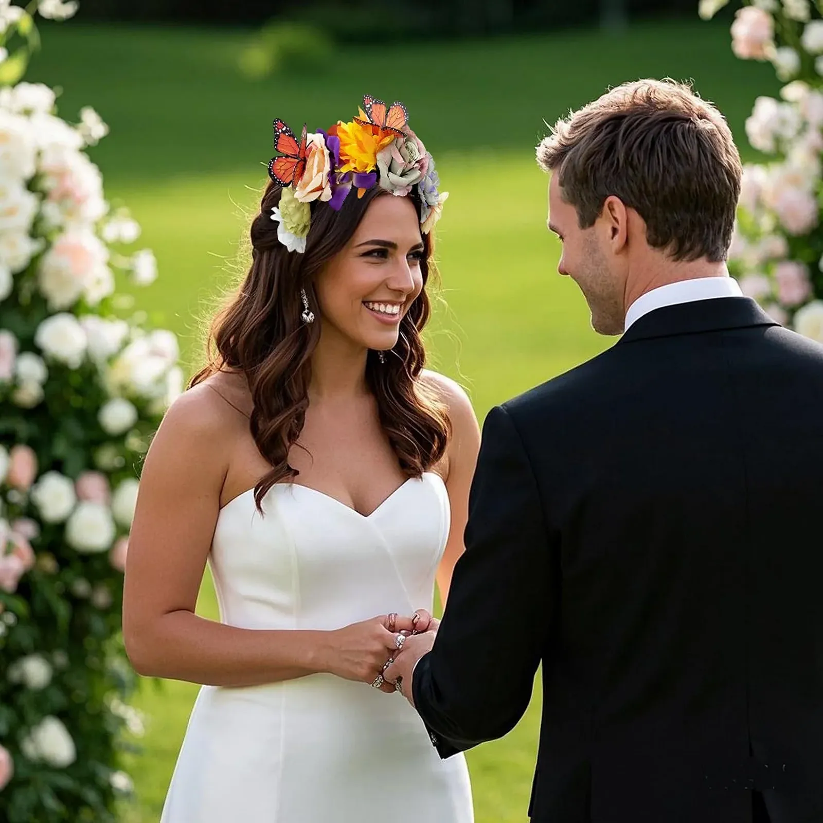 Обруч для волосся штучні квіти, фото №6