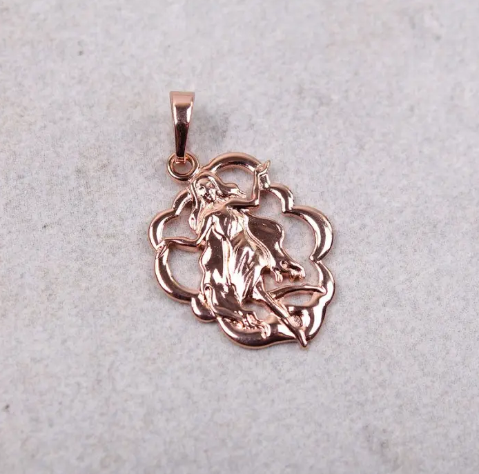 Кулон знак зодіаку-Діва, позолочений для жінок, фото №3