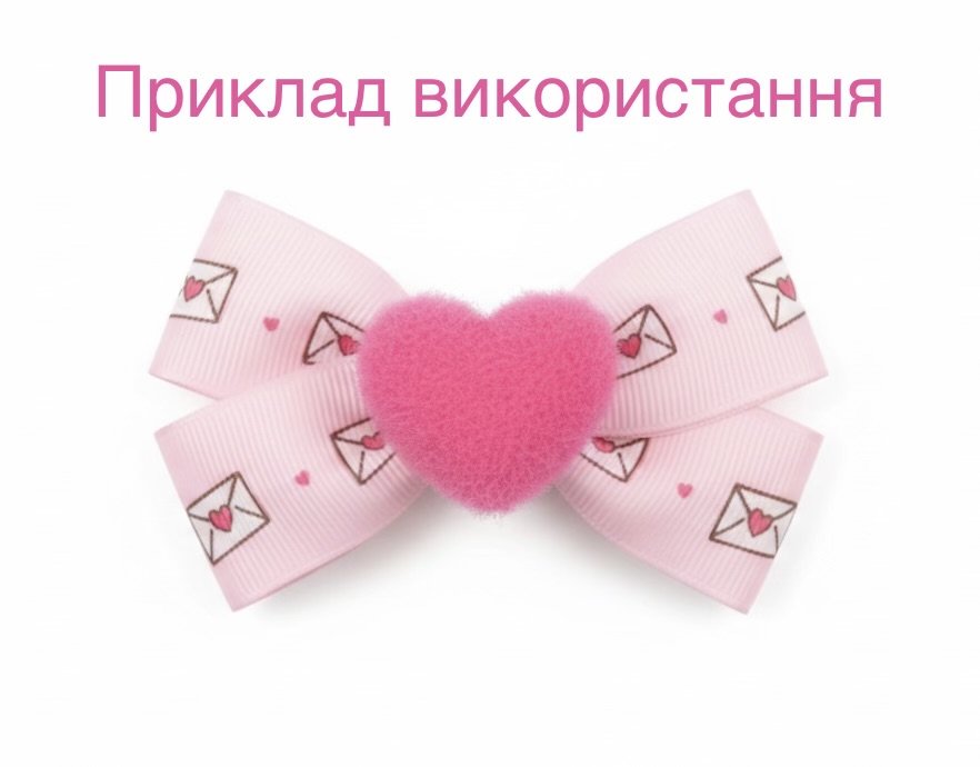 Сердечко пушистое 19х17 мм насыщенно-розовое, фото №2