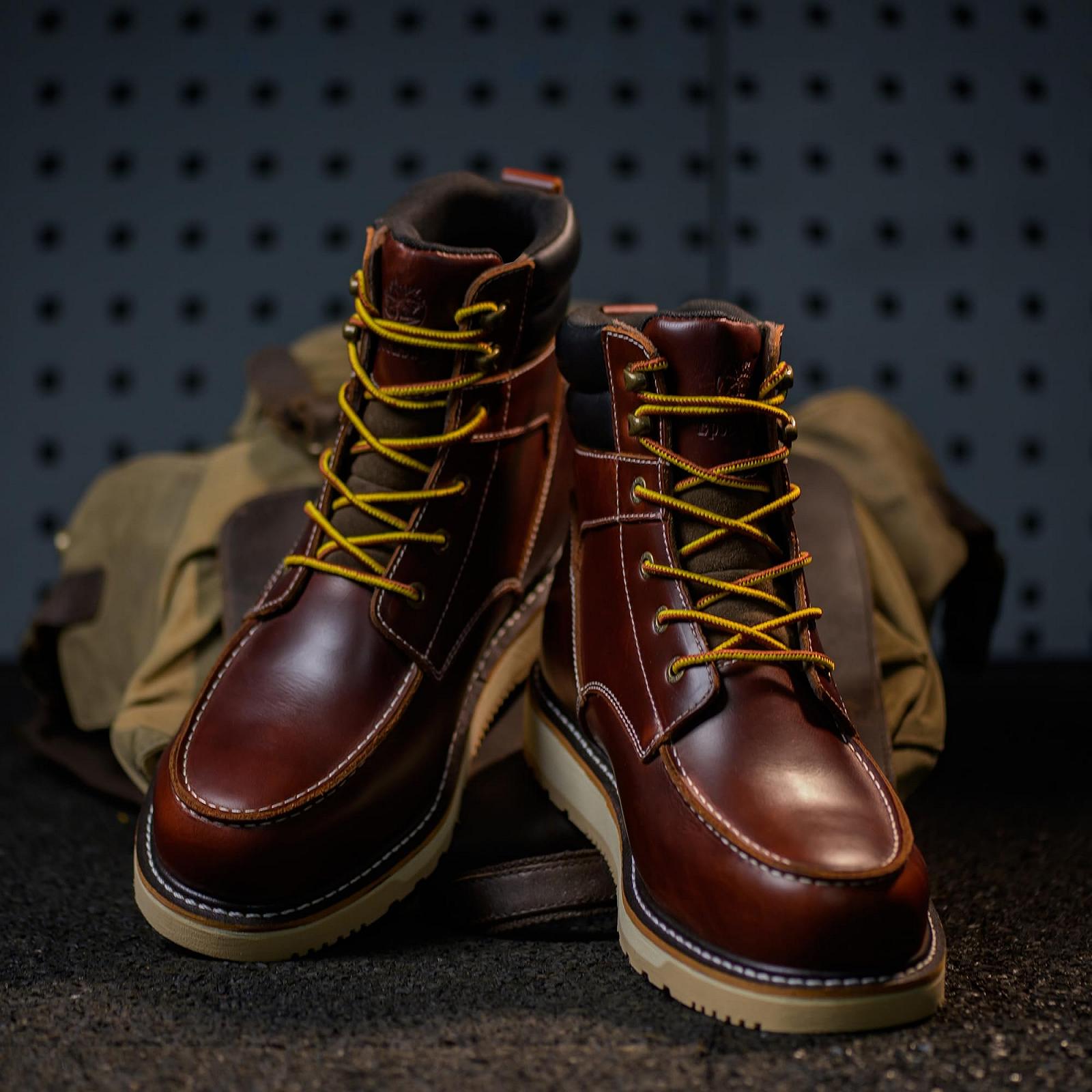 Ботинки Epochsaga Waterproof Soft Moc Toe Industiral & Construction Work 6 дюймов Коричневый/Черный, фото №3