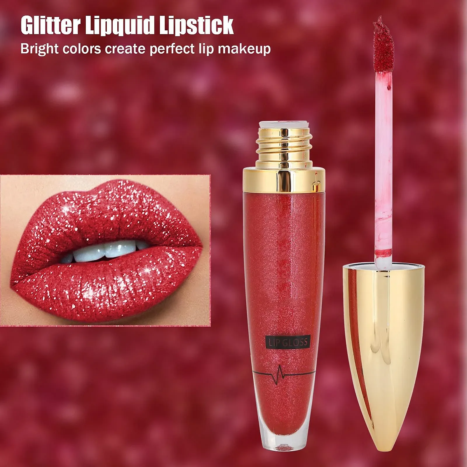 Блиск для губ Glitter Lipquid Стійкий З блискітками Відтінок 5, фото №8 Блиск для губ Glitter Lipquid Стійкий З блискітками Відтінок 5, фото №8
