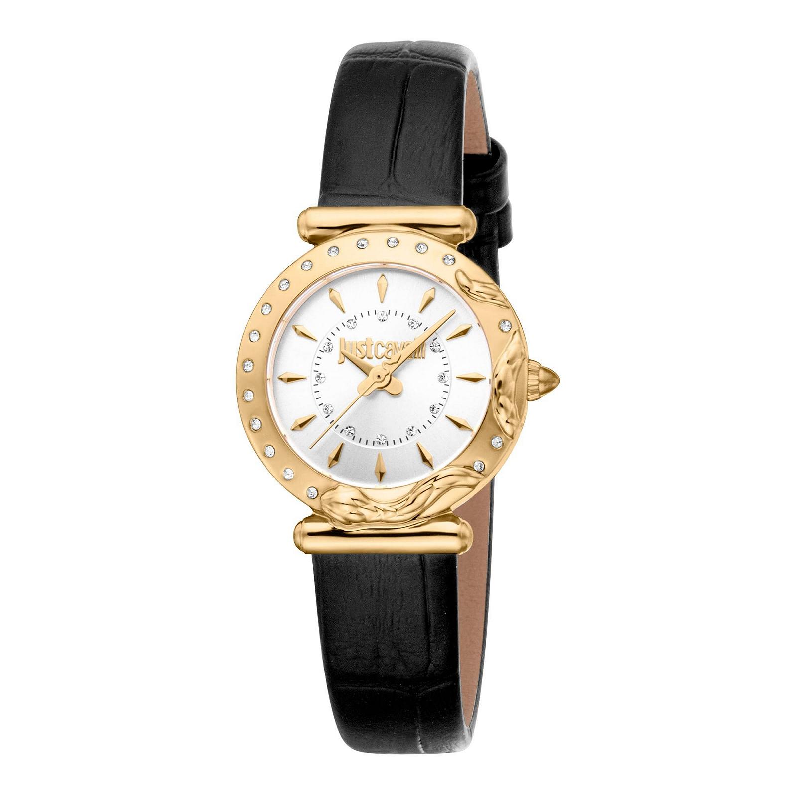 Женские аналоговые кварцевые часы Just Cavalli JC1L363L0025 с кожаным ремешком, серебристый / черный, фэшн, фото №1