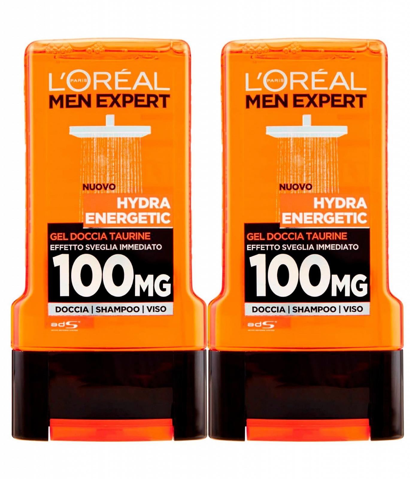 Гель для душа 3-в-1 L'Oréal Paris Men Expert Hydra Energetic с таурином 300 мл 2 шт, фото №1