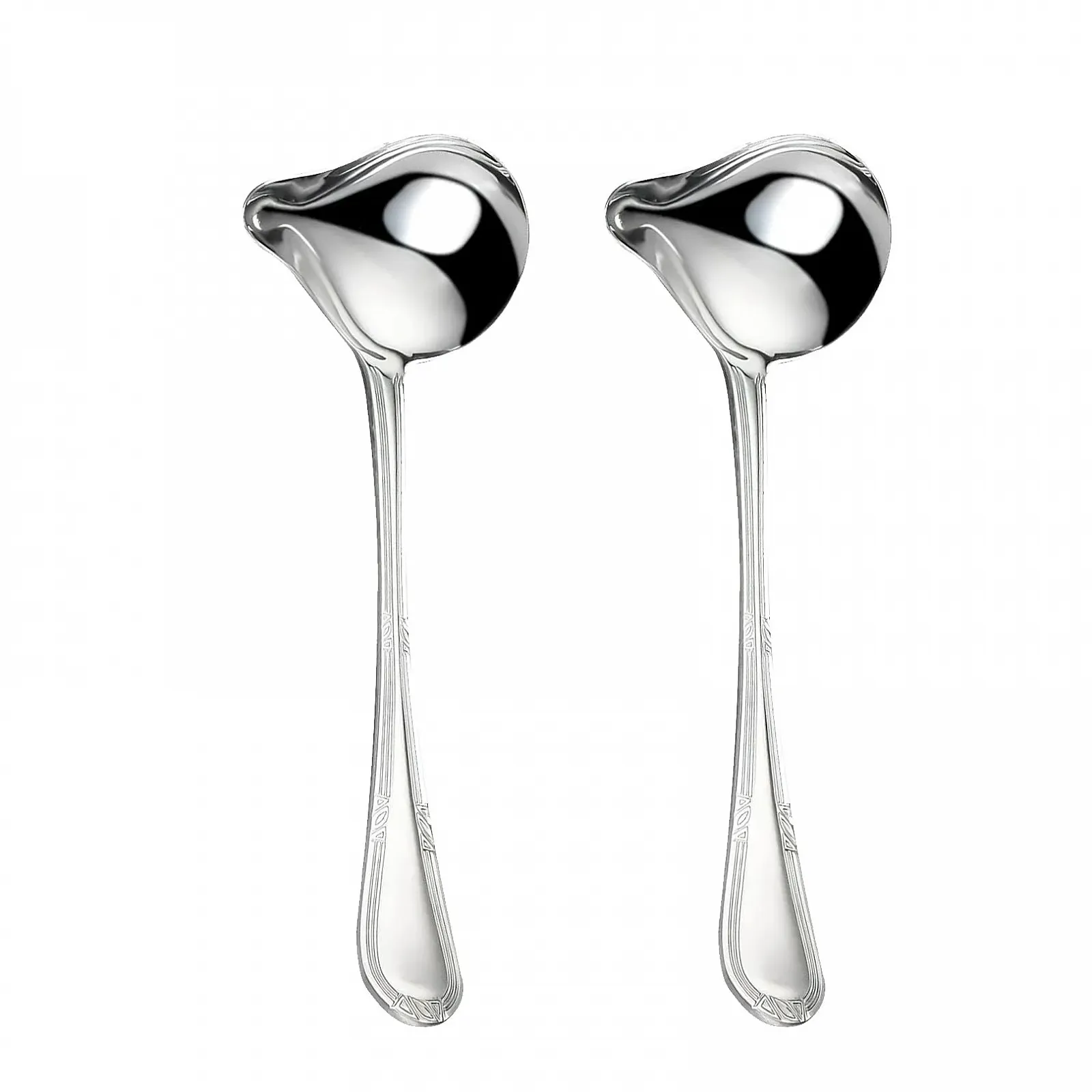 Набір з 2 соусних ложок з носиком, супова з нержавіючої сталі, 20 см, фото №1