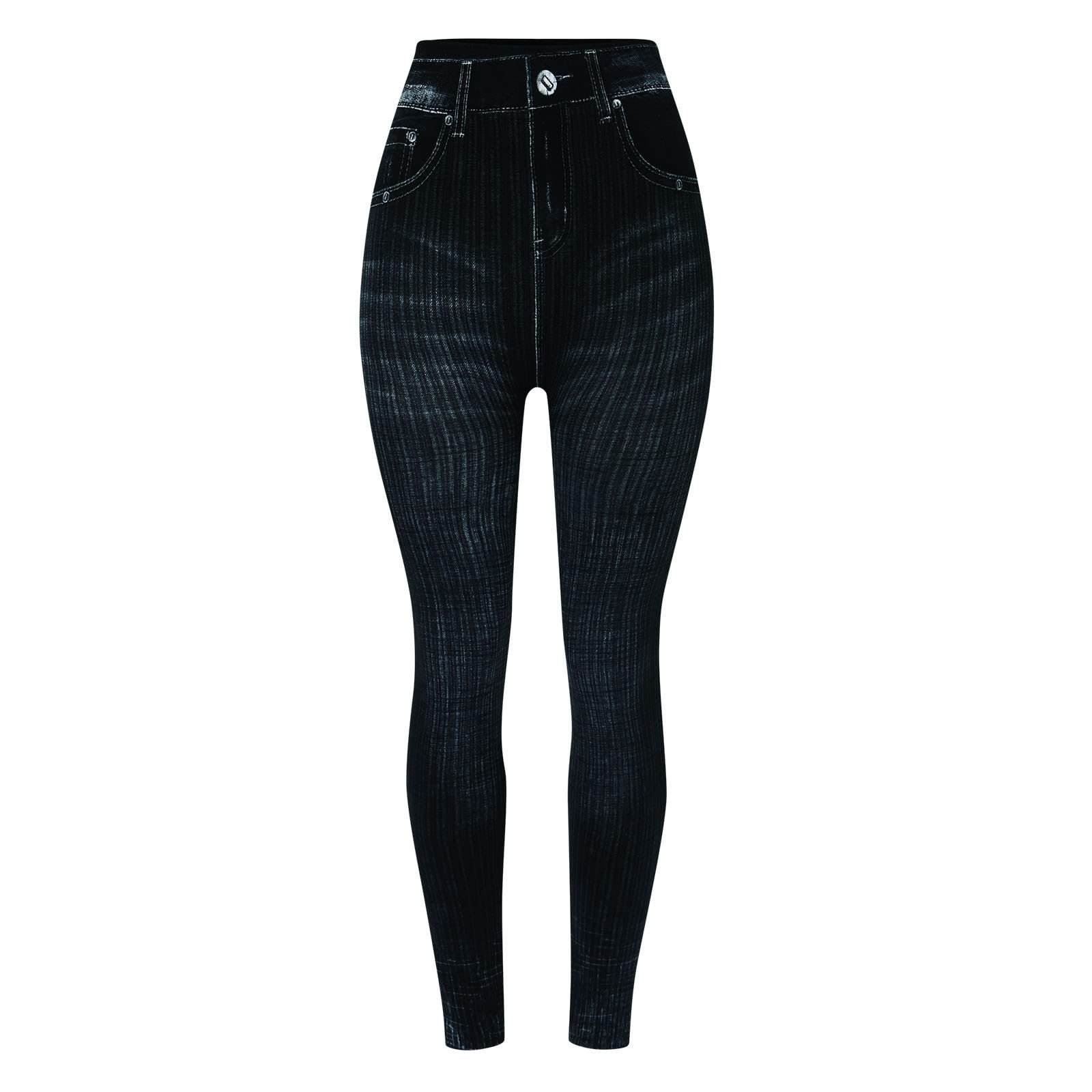 Легінси Еластичні Жіночі Легінси з високою талією Жіночі Джинси Прямі Жіночі Джинси Довгі Повсякденні Легінси Для формування сідниць Джинсові Для формування фігури Моделюючі Легінси, фото №4