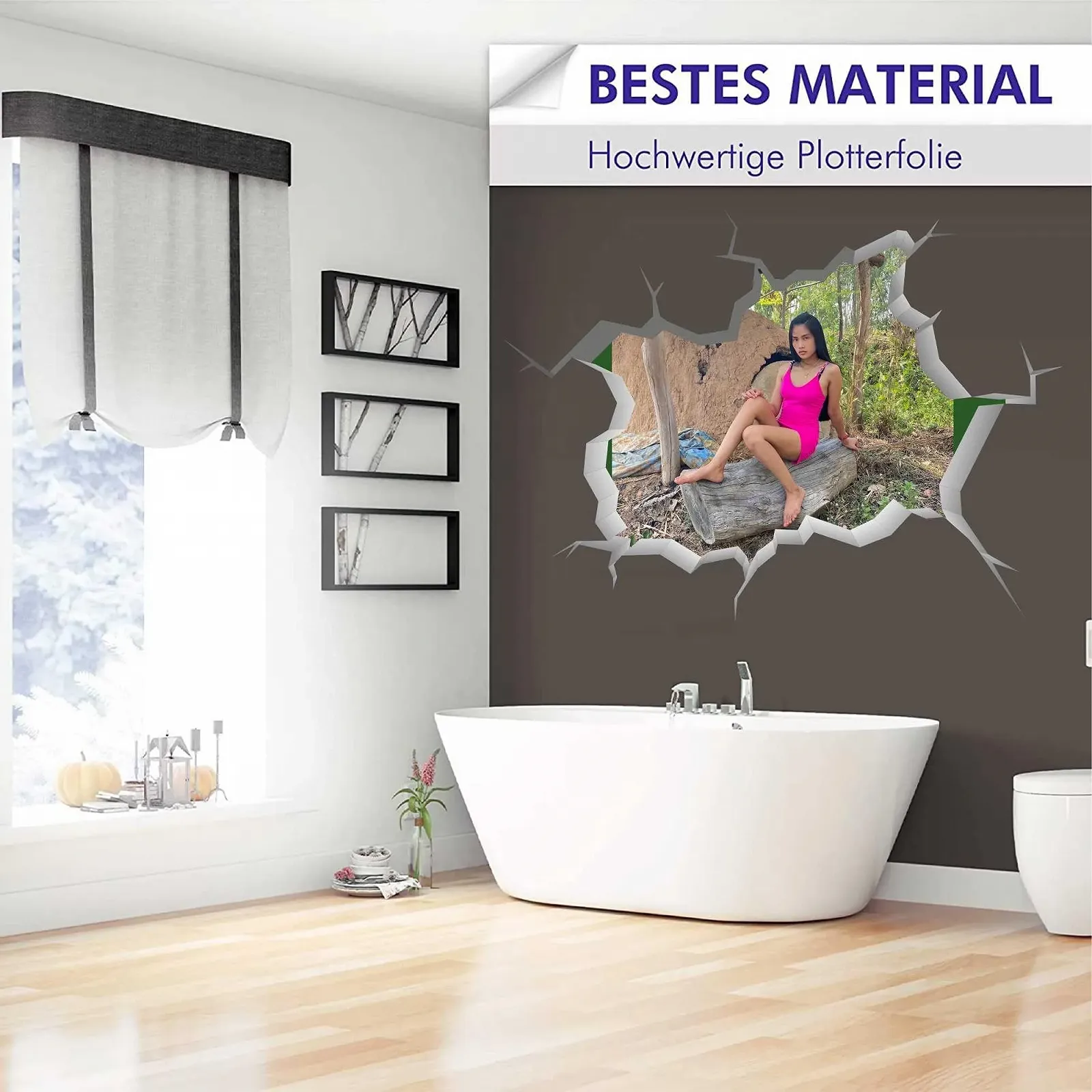 Наклейка на стіну 3D Персоналізована з фото та текстом 40 x 30 см, фото №6