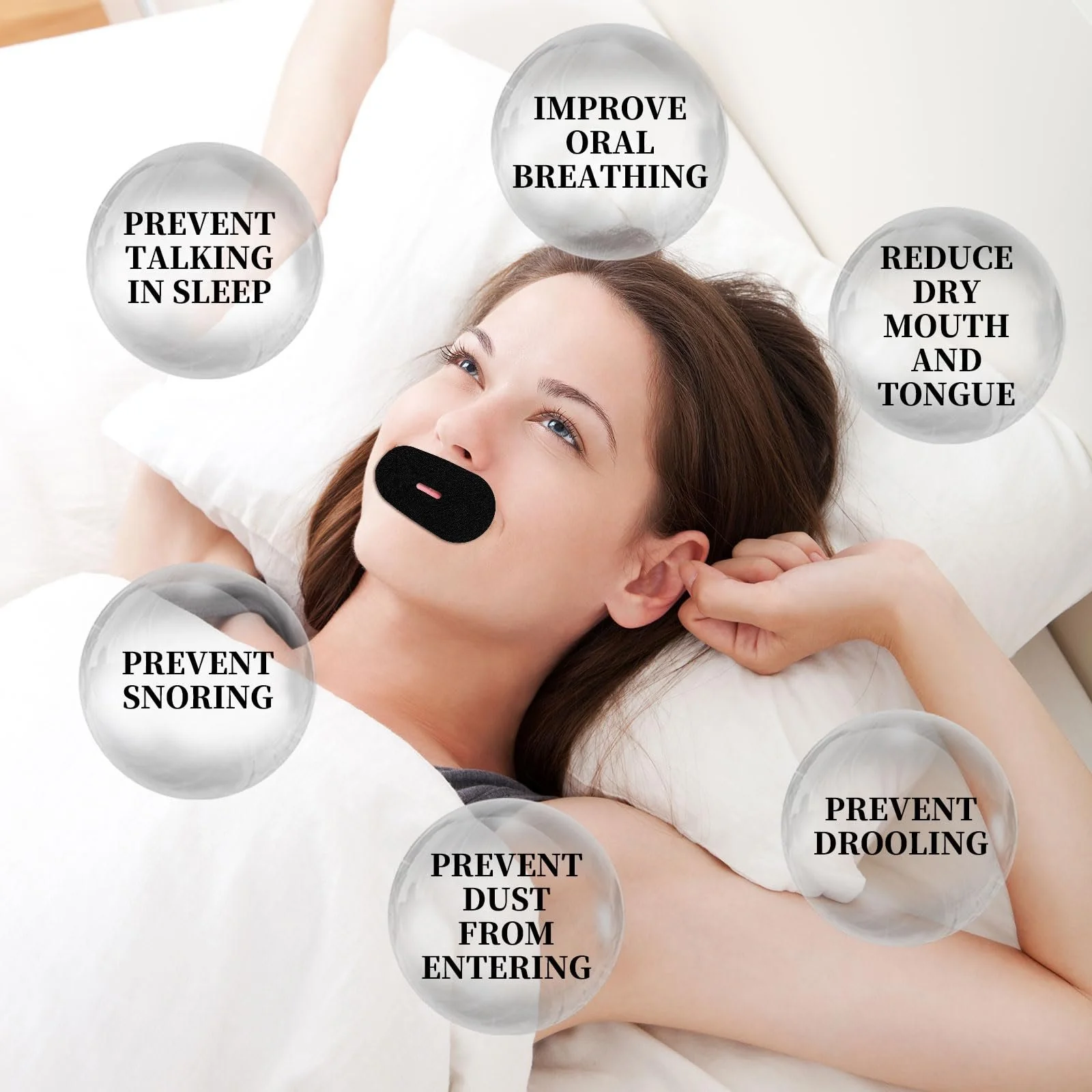 Пластирі для рота для сну, 60 шт., пластирі для рота проти хропіння, фото №2