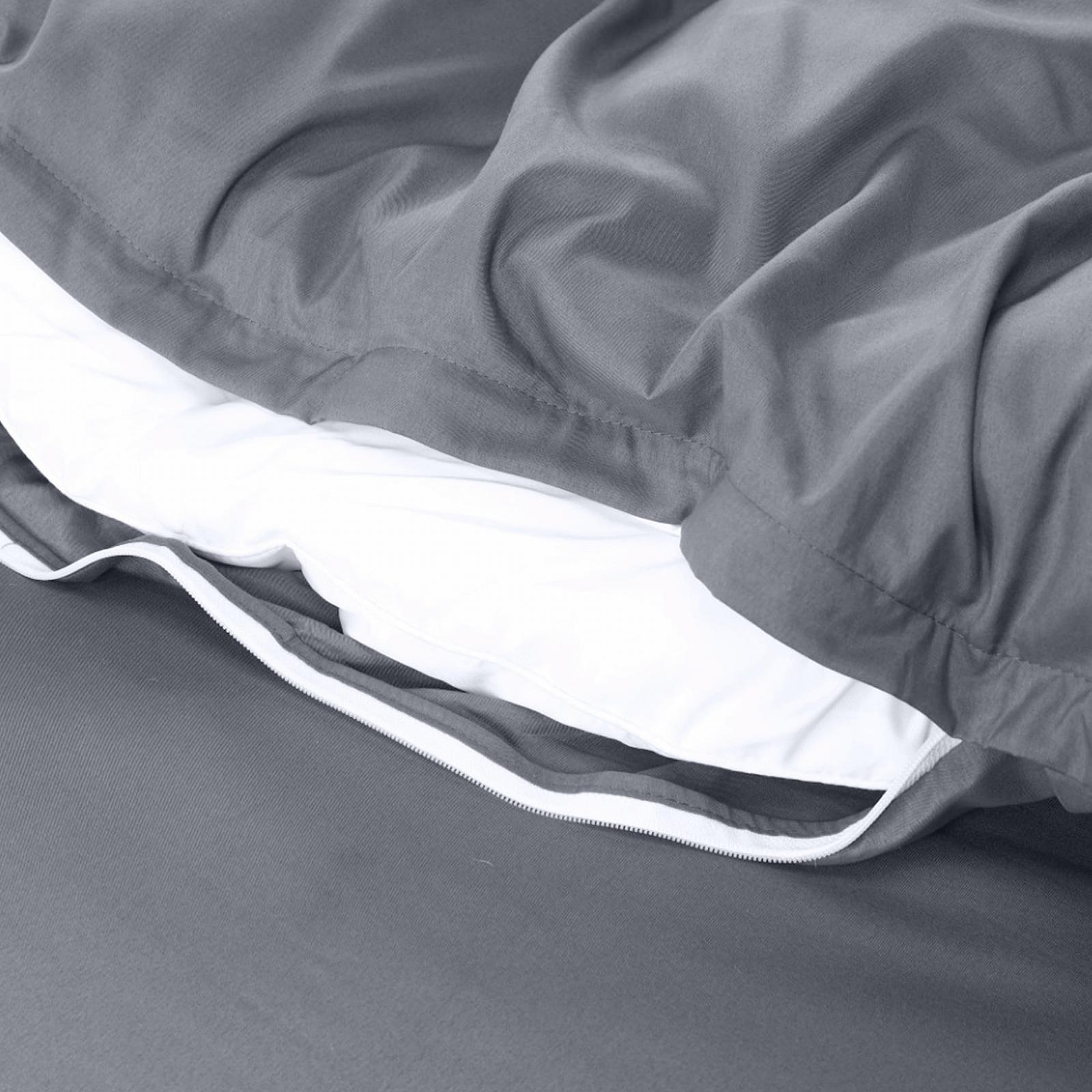 Комплект постільної білизни Utopia Bedding, 200 x 200 см - Підковдра з мікрофібри 200 x 200 см + 2 вишиті наволочки 80 x 80 см - Сірий, фото №5