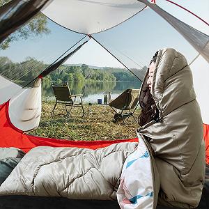 Спальний мішок Paodduk з капюшоном - Конверт для кемпінгу, для дорослих і дітей synthetic.ua - Фото 1