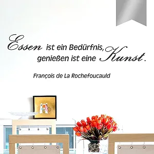 Наклейка на стіну Wandkings «Essen ist ein Bedürfnis, Enjoying is an Art» вінілова Срібляста 50x16 см - Фото 1