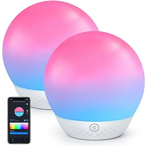 Настільна лампа світлодіодна розумна Aigostar Bluetooth з димуванням сумісна з Alexa набір з 2 шт. - Фото 1