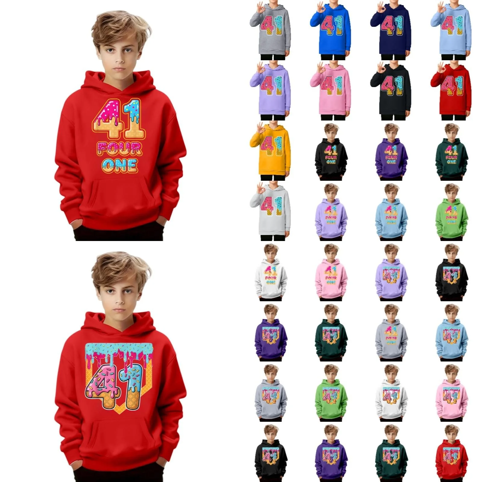 Худі Meme Four One 41 для хлопчиків і дівчаток, унісекс, фото №1