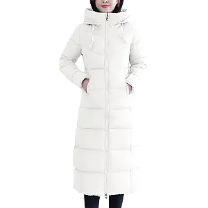 Женская ветрозащитная пуховая куртка с капюшоном Длинная зимняя стеганая - Фото 1