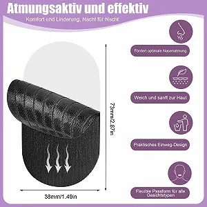 Полоски для рта для сна 90 шт, пластыри для рта для сна на ночь, способствуют дыханию носом. synthetic.ua - Фото 1