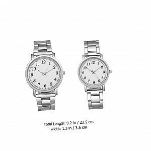 Часы Парные PartyKindom Кварцевые Серебро Белый synthetic.ua - Фото 1