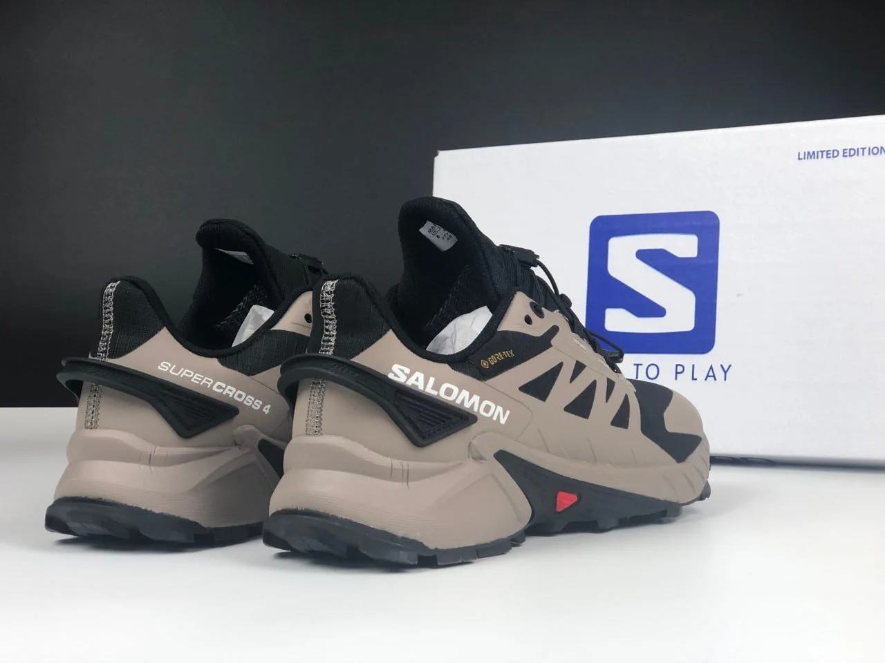 Чоловічі термо кросівки Salomon Supercross 4 Gore-tex бежеві, фото №5 Чоловічі термо кросівки Salomon Supercross 4 Gore-tex бежеві, фото №5