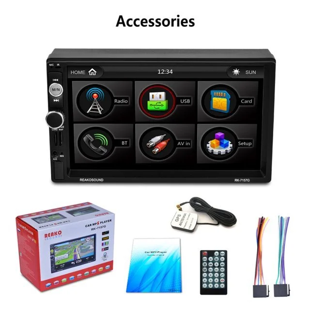 Автомагнітола REAKOSOUND RK-7157G / 7" / Сенсорна / Bluetooth / GPS / USB / AUX / TF slot / 2DIN, фото №10
