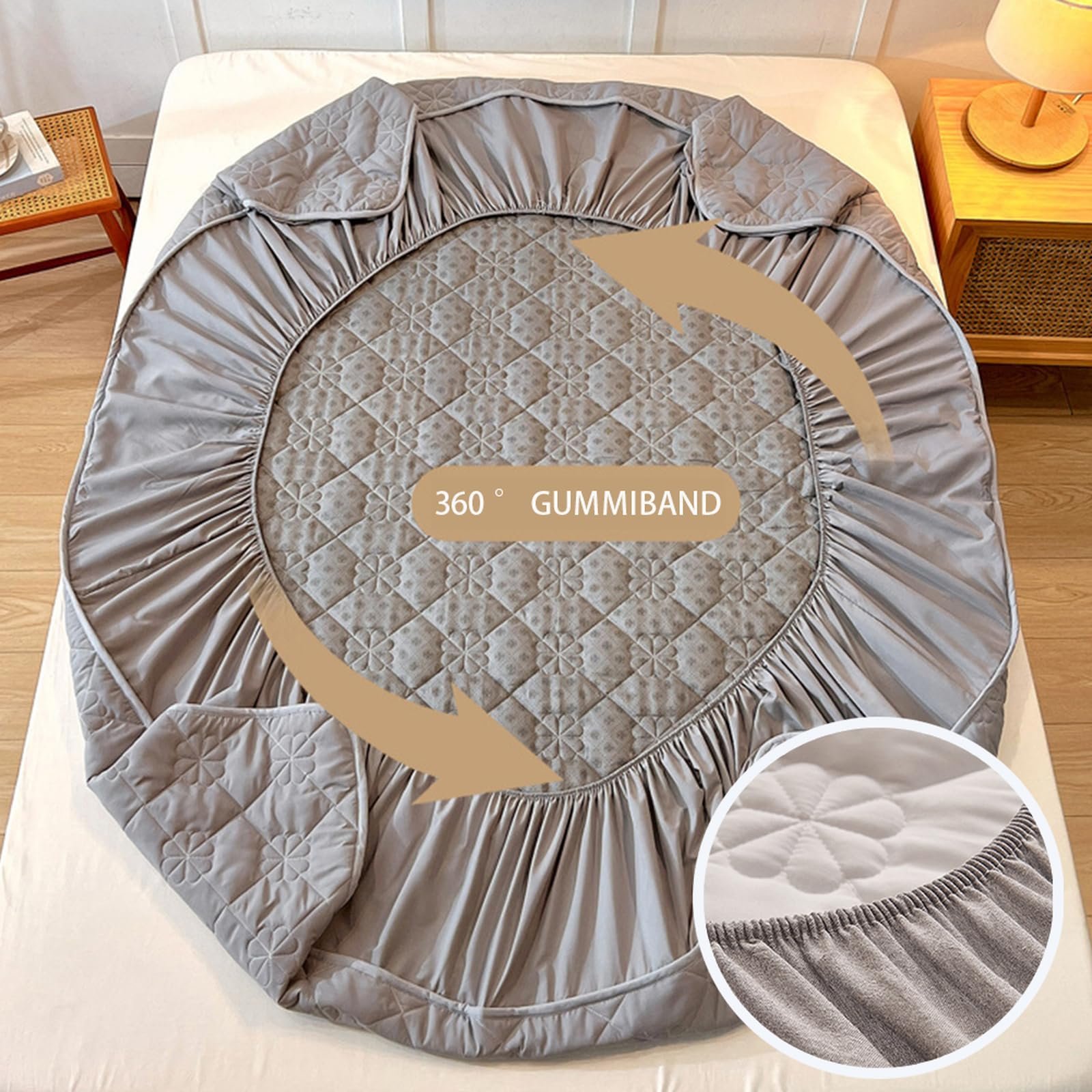 Розовый стеганый наматрасник Хлопковая трикотажная простыня на резинке с карманом глубиной 30 см, фото №6 Розовый стеганый наматрасник Хлопковая трикотажная простыня на резинке с карманом глубиной 30 см, фото №6