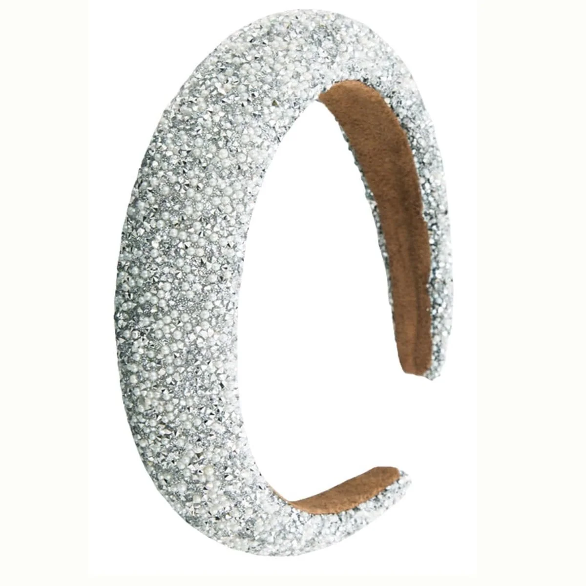 Обруч Жіночий зі стразами, срібні намистини, фото №1 Обруч Жіночий зі стразами, срібні намистини, фото №1