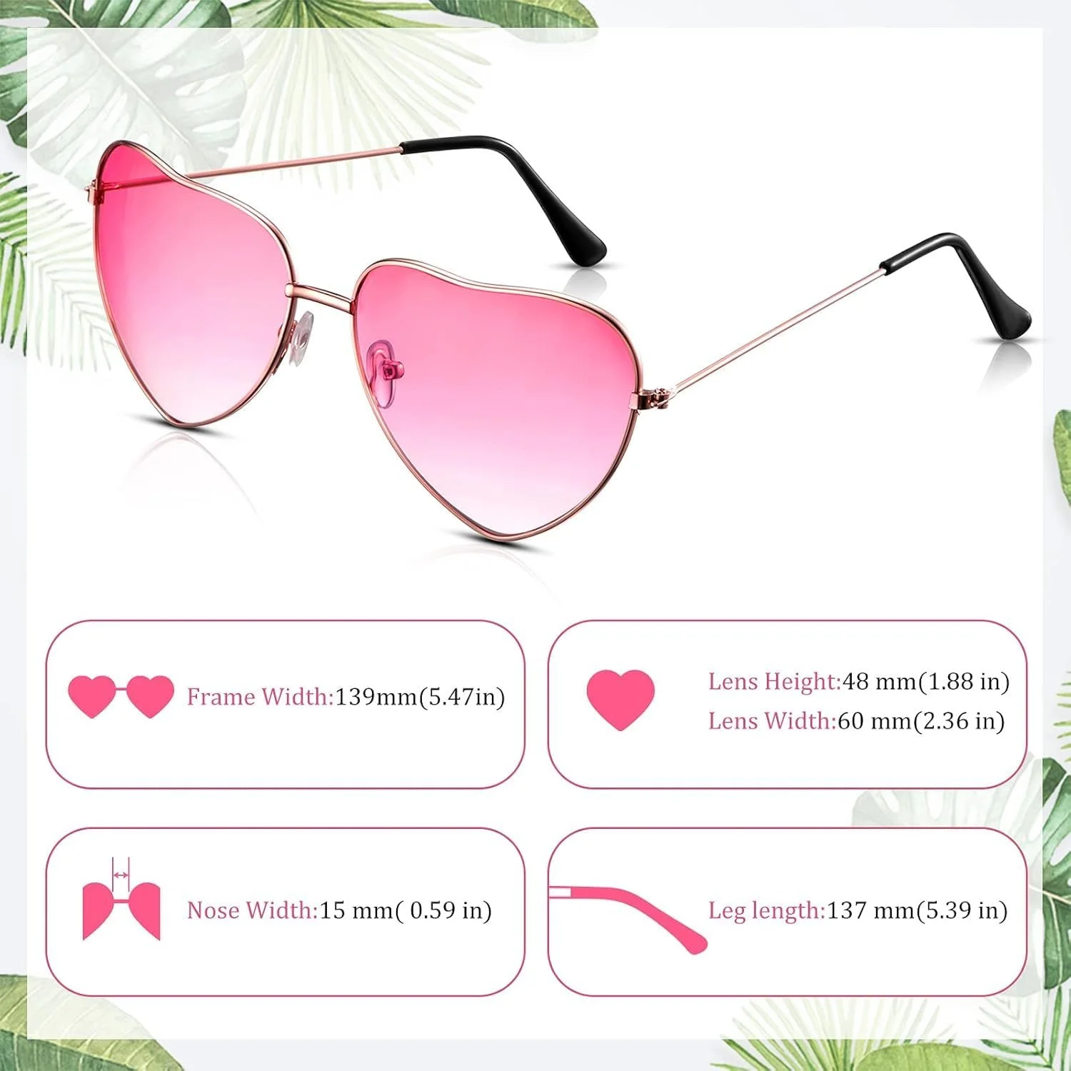 Окуляри Сонцезахисні Рожеві у Формі Серця, фото №2