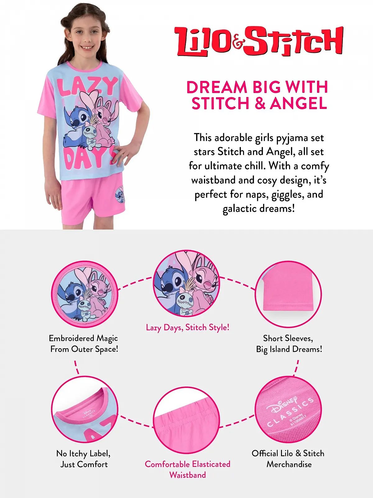 Піжама Disney Lilo and Stitch Дитяча Літня, фото №5 Піжама Disney Lilo and Stitch Дитяча Літня, фото №5