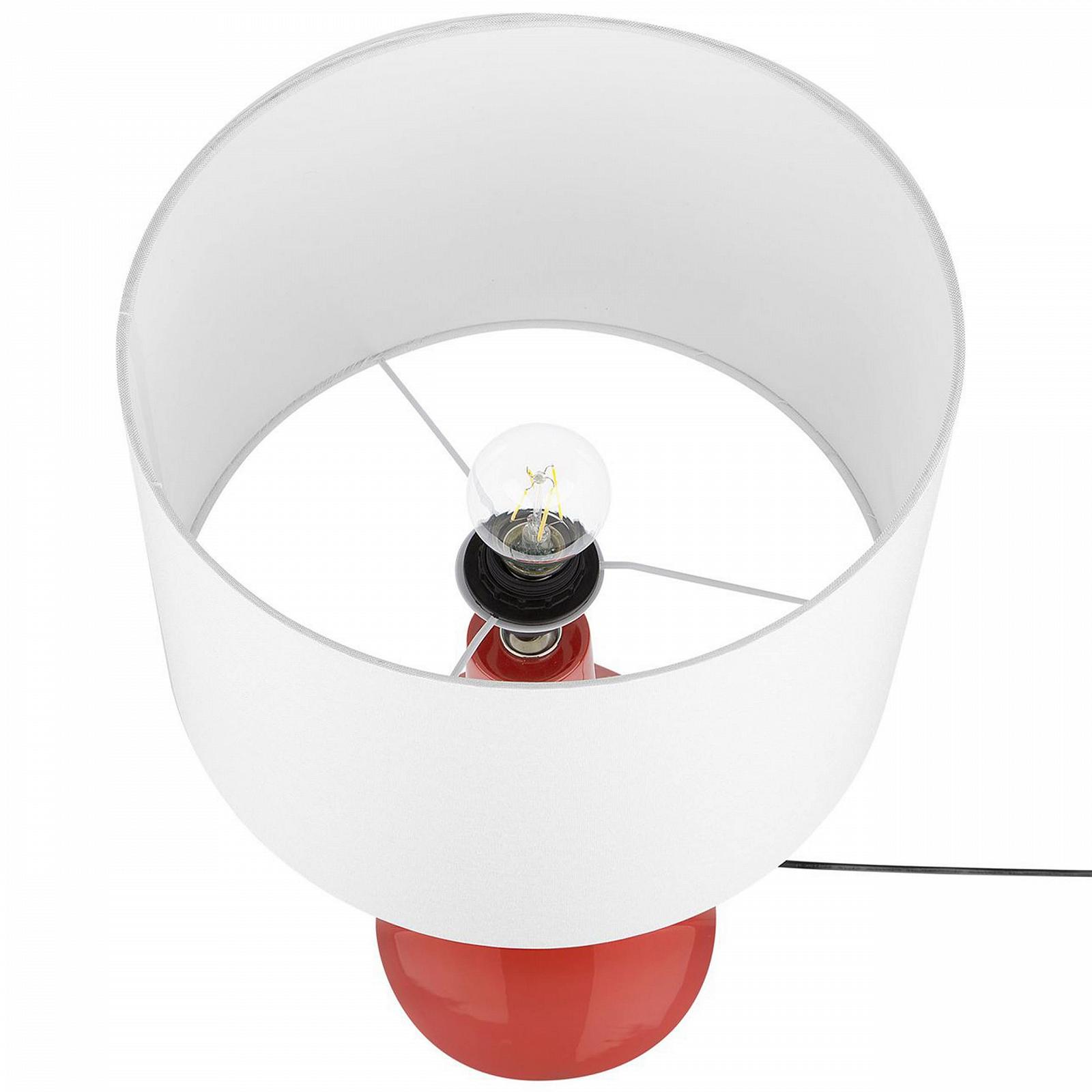 Настільна лампа Beliani Triversa модерн керамічна Червоний/Кремово-білий, фото №5