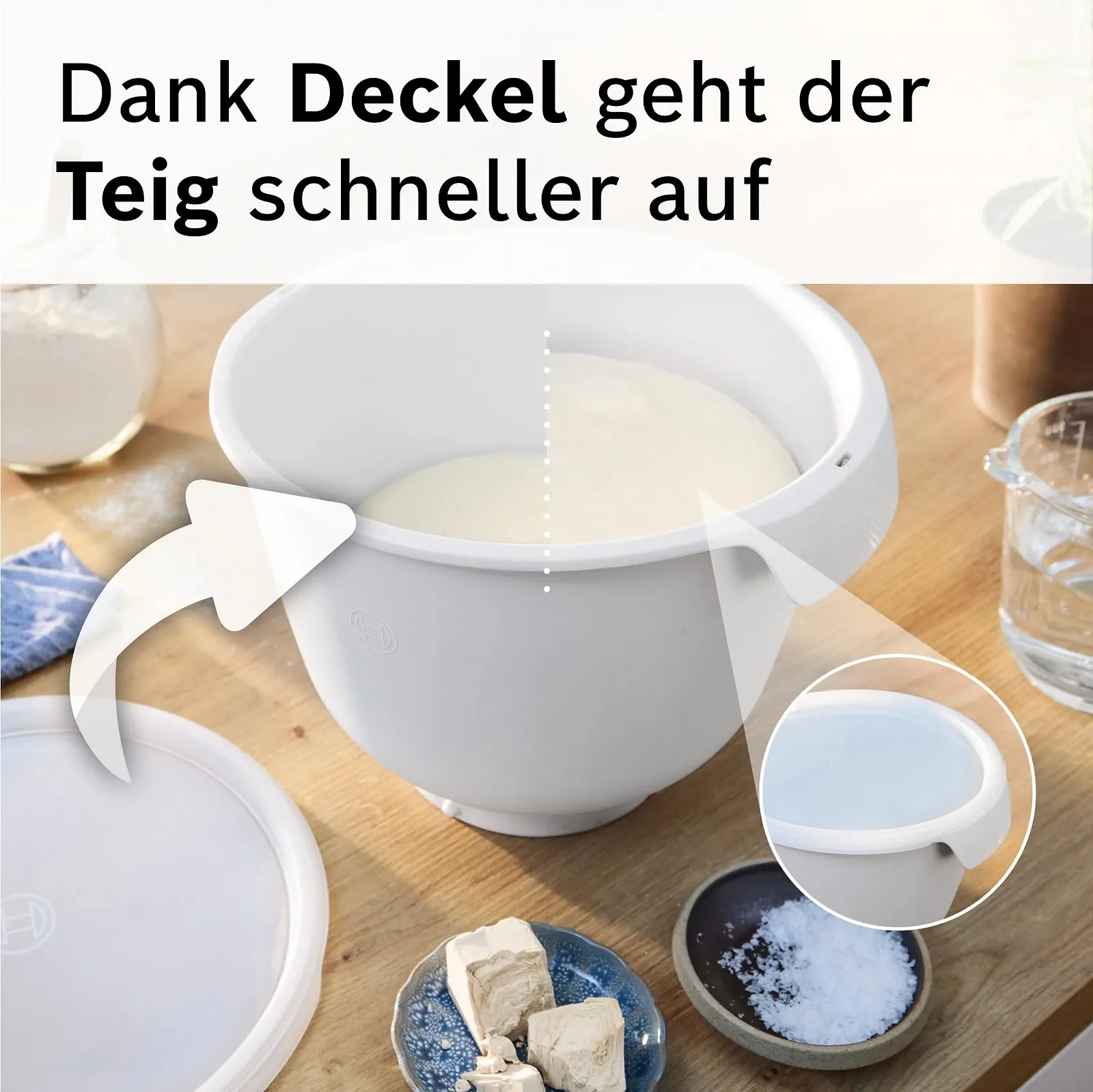 Миска для смешивания пластиковая Bosch Series 6 MUZS6KR с крышкой и ручками 5.5 л BPA-Free, фото №5 Миска для смешивания пластиковая Bosch Series 6 MUZS6KR с крышкой и ручками 5.5 л BPA-Free, фото №5