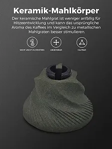 Ручна кавомолка SimCoker, керамічна кавомолка з ємністю 20 г, регульований рівень помелу, ручна кавомолка для вулиці та кемпінгу, нержавіюча сталь 304 synthetic.ua - Фото 1