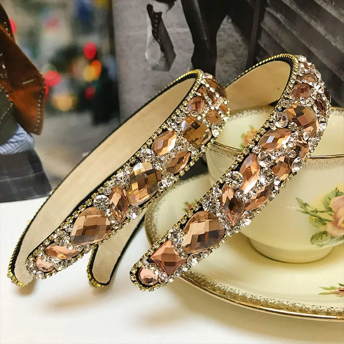 Обруч Fodattm Жіночий Блискучий зі стразами Широкий, фото №4 Обруч Fodattm Жіночий Блискучий зі стразами Широкий, фото №4