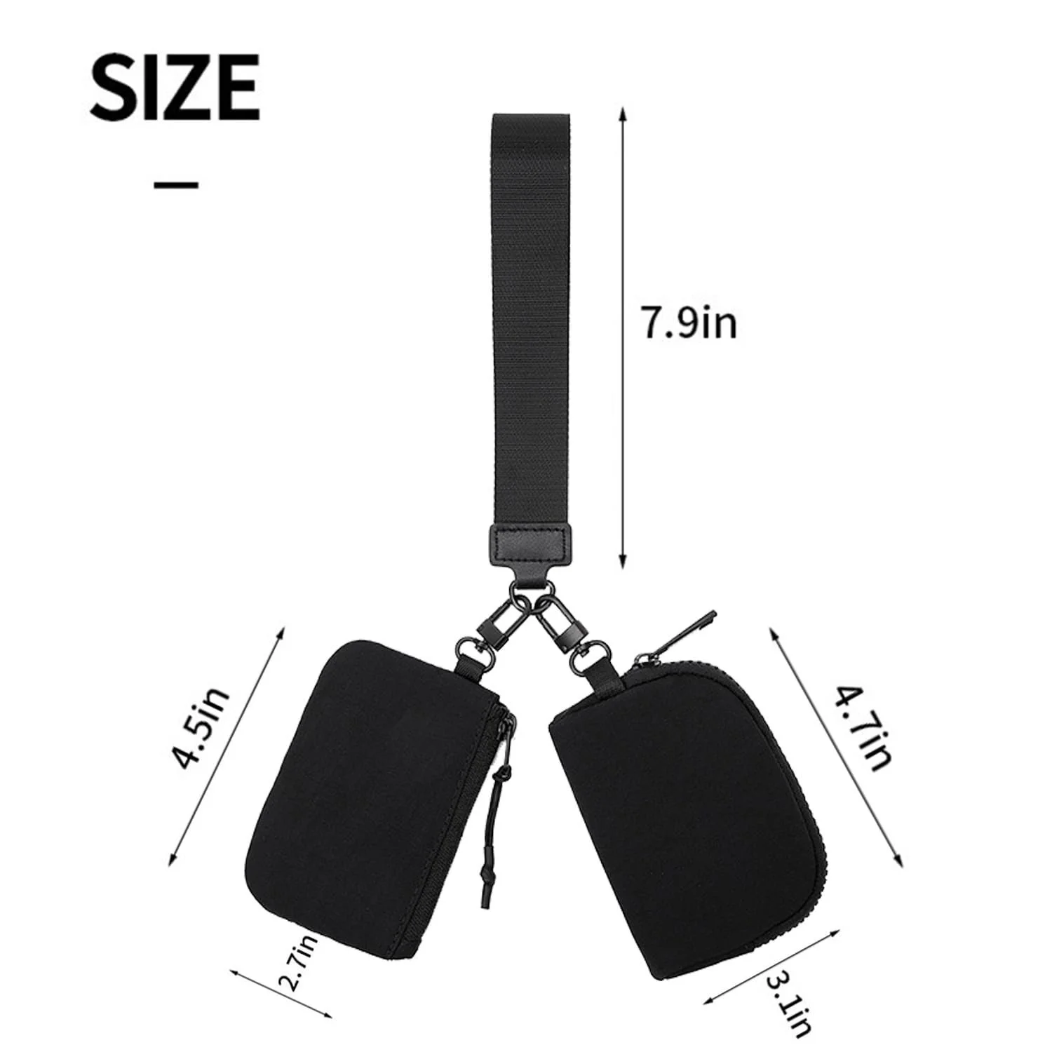 Сумка-гаманець CADTARBAB Dual Pouch Wrist Strap Slim Чорний, фото №1 Сумка-гаманець CADTARBAB Dual Pouch Wrist Strap Slim Чорний, фото №1