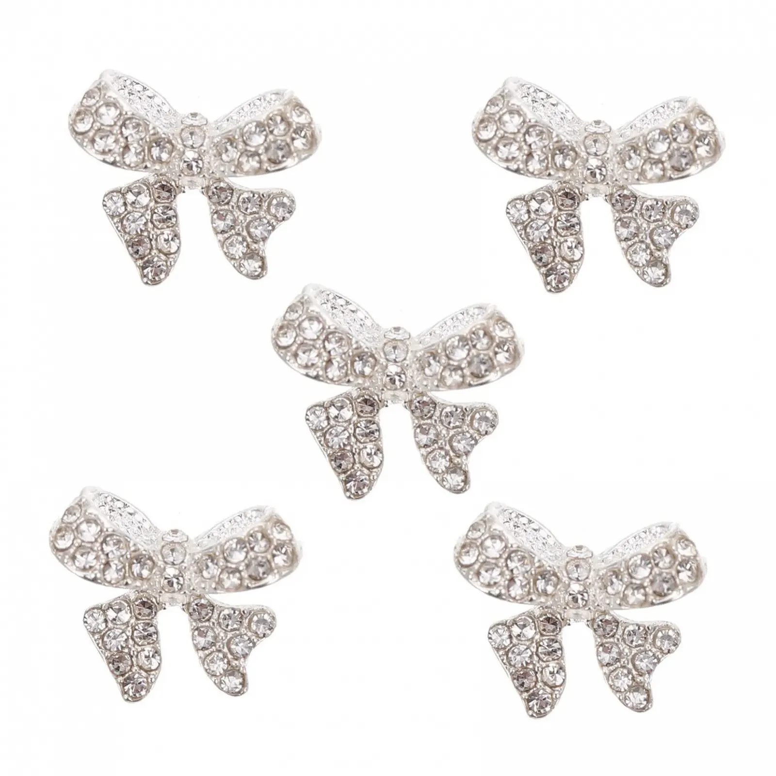 Украшение для ногтей MERRYHAPY Бантик Серебристый (5 шт. в упаковке), фото №6