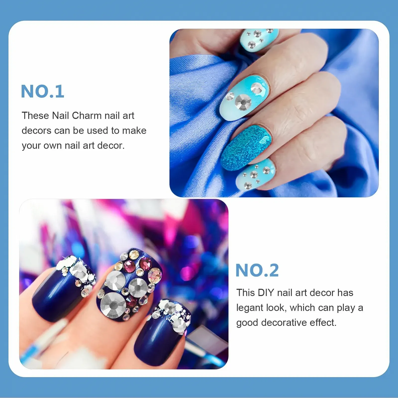 Стрази для нігтів Healeved 1440шт прикраси для манікюру, аксесуари з плоскою задньою частиною, фото №4