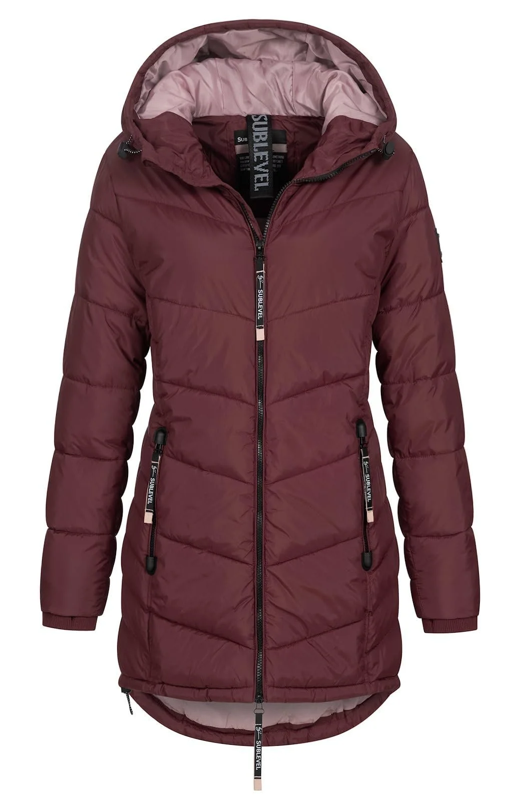 Жіноче стьобане пальто Sublevel LSL–412 з капюшоном на підкладці, фото №1